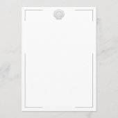 Minimale Typografie Black & White Seashell Wedding Menükarte (Rückseite)