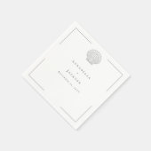 Minimale Typografie Black & White Seashell Wedding Serviette (Ecke)