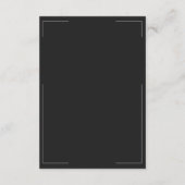Minimale Typografie Black & White Wedding Begleitkarte (Rückseite)