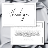 Minimale Typografie Black & White Wedding Dankeskarte