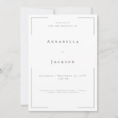 Minimale Typografie Black & White Wedding Einladung (Vorderseite)