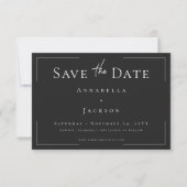Minimale Typografie Black & White Wedding Save The Date (Vorderseite)