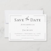 Minimale Typografie Black & White Wedding Save The Date (Vorderseite)
