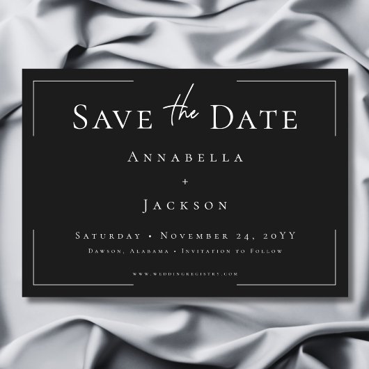 Minimale Typografie Black & White Wedding Save The Date