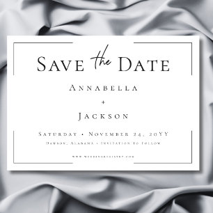 Minimale Typografie Black & White Wedding Save The Date