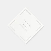 Minimale Typografie Black & White Wedding Serviette (Ecke)