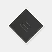 Minimale Typografie Black & White Wedding Serviette (Ecke)