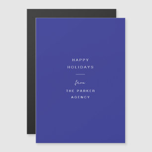 Minimale Typografie Blaue Unternehmens-Weihnacht Magnetkarte