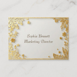 Minimale Typografie Botanisches Blattgold-Gradient Visitenkarte