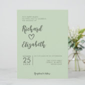 Minimale Typografie Clean Moderne Hochzeit Einladung (Stehend Vorderseite)