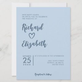 Minimale Typografie Clean Moderne Hochzeit Einladung