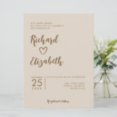 Minimale Typografie Clean Moderne Hochzeit Einladung (Stehend Vorderseite)