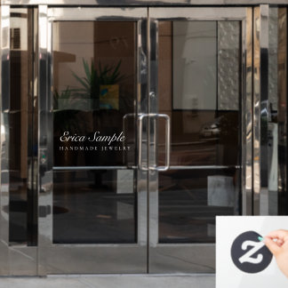 Minimale Typografie Elegante Moderne Schmuckgeschä Fensteraufkleber