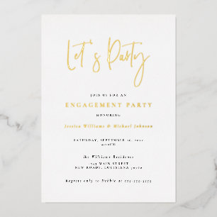 Minimale Typografie-Engagement Folieneinladung