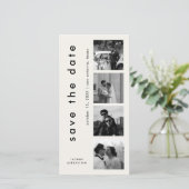 Minimale Typografie Foto Lesezeichen Elegante Hoch Save The Date (Stehend Vorderseite)
