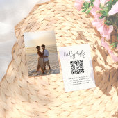 Minimale Typografie Foto QR Code Hochzeit RSVP Begleitkarte