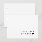 Minimale Typografie Herz Hochzeit Danke Karte (Vorne/Hinten)