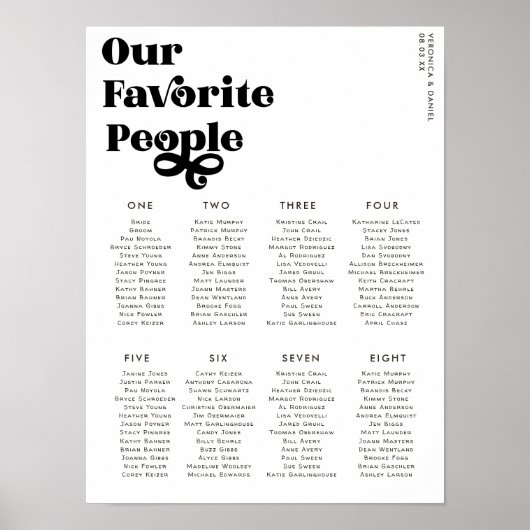 Minimale Typografie | Hochzeitstisch Poster (Vorne)