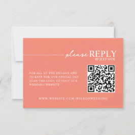 Minimale Typografie Koral QR RSVP Karte