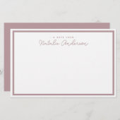 Minimale Typografie Lässige Script Pastel-Rose Briefpapier (Vorne/Hinten)