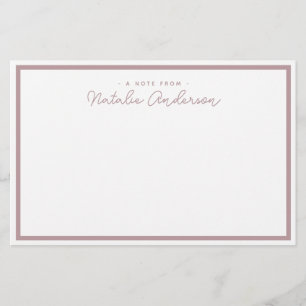 Minimale Typografie Lässige Script Pastel-Rose Briefpapier