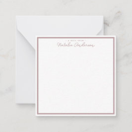 Minimale Typografie Lässige Script Pastel-Rose Mitteilungskarte