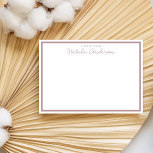 Minimale Typografie Lässige Script Pastel-Rose Mitteilungskarte