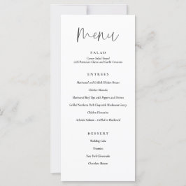 Minimale Typografie-Menü für Hochzeiten