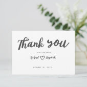 Minimale Typografie Moderne Hochzeit Danke (Stehend Vorderseite)