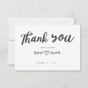 Minimale Typografie Moderne Hochzeits-Dankeskarte Dankeskarte