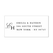 Minimale Typografie-Monogramm-Hochzeits-Rücksendea Gummistempel (Prägung)
