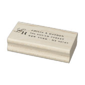 Minimale Typografie-Monogramm-Hochzeits-Rücksendea Gummistempel (Stempel)