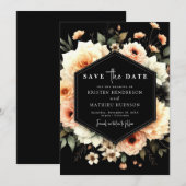 Minimale Typografie Peach Wedding Save The Date (Vorne/Hinten)