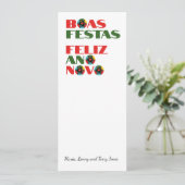 Minimale Typografie Portugiesische Weihnachtsgrüße (Stehend Vorderseite)