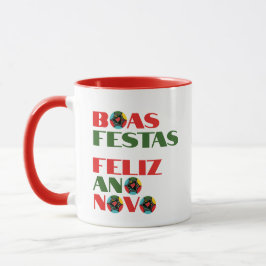 Minimale Typografie Portugiesische Weihnachtsgrüße Tasse