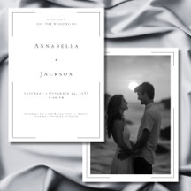 Minimale Typografie Schwarz-Weiß-Foto-Hochzeit