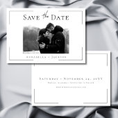 Minimale Typografie Schwarz-Weiß-Foto-Hochzeit Save The Date