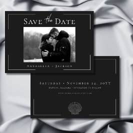 Minimale Typografie Schwarz-weiße Muschel Foto Hoc Save The Date