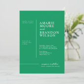 Minimale Typografie Tropische Grüne Hochzeit Einladung (Stehend Vorderseite)