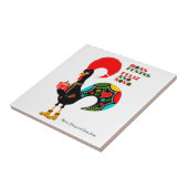 Minimale Typografie Weihnachten Portugiesische Grü Fliese (Seite)