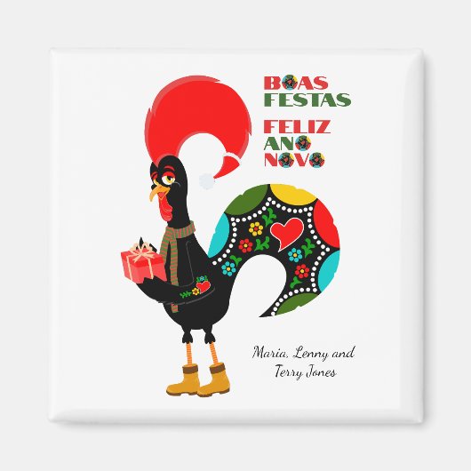 Minimale Typografie Weihnachten Portugiesische Grü Magnet (Vorne)