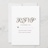 Minimale Typografie White Wedding RSVP Karte (Vorderseite)