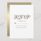 Minimale Typografie White Wedding RSVP Karte (Vorne/Hinten)