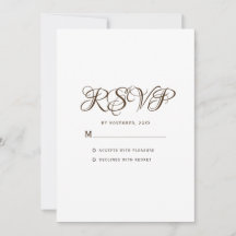 Minimale Typografie White Wedding RSVP Karte