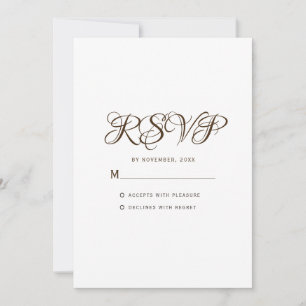 Minimale Typografie White Wedding RSVP Karte