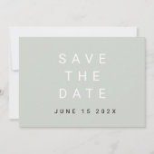 Minimale typografische Darstellung Save the Date (Vorderseite)