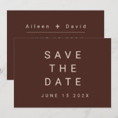 Minimale typografische Herbstplatte Save the Date (Vorne/Hinten)