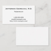 Minimale u. elegante Kinderarzt-Visitenkarte Visitenkarte (Vorne/Hinten)