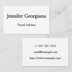 Minimale u. moderne Reise-Berater-Visitenkarte Visitenkarte