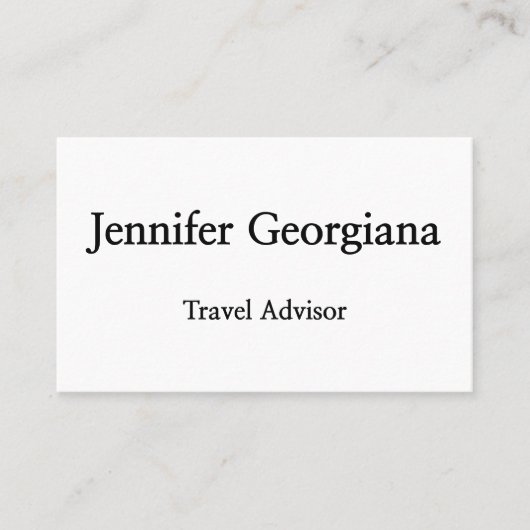 Minimale u. moderne Reise-Berater-Visitenkarte Visitenkarte (Vorderseite)